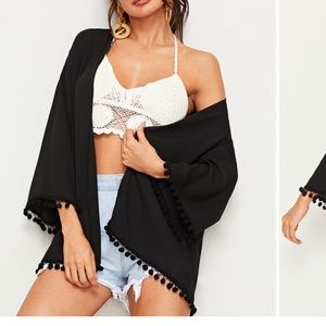 Pom Pom trim kimono